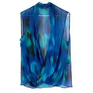 Tahari Sheer Twist Front Sleeveless Blouse